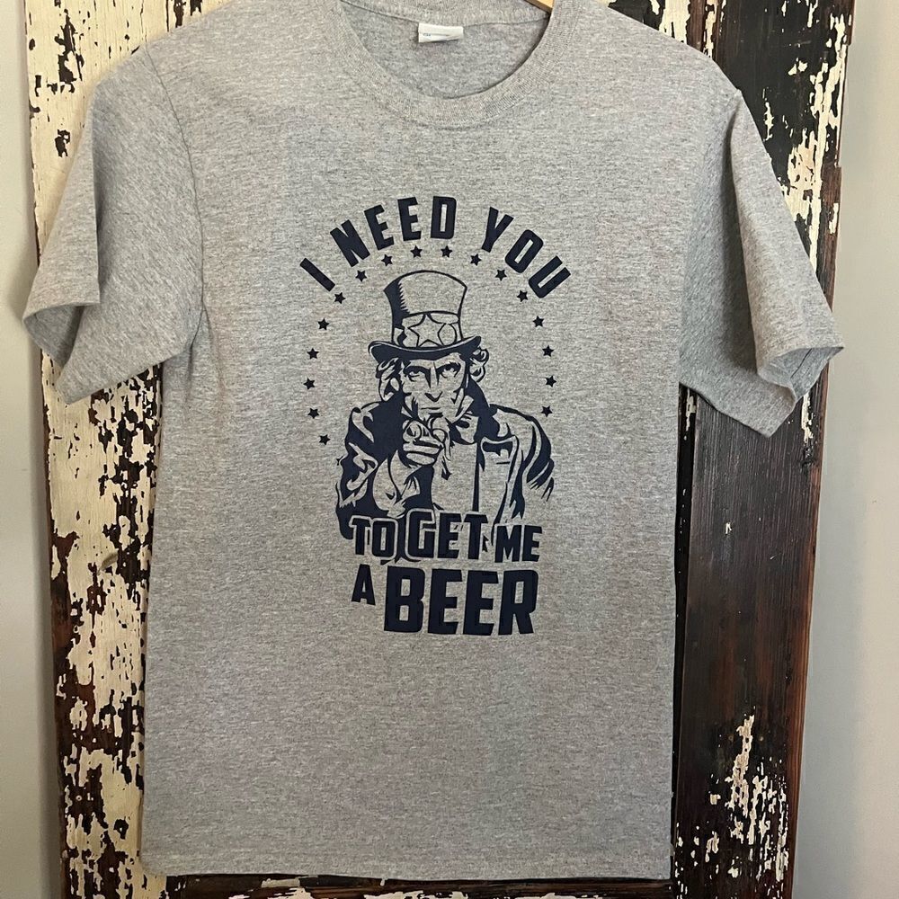 Port & Co men’s size small Uncle Sam/ America get me a Beer T-shirt. Size small.